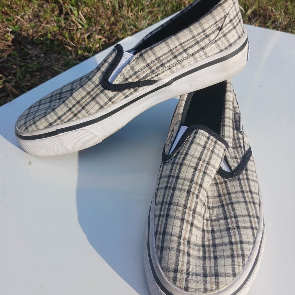 Airwalk Size 6 Brown Black Checkered Kid's Sneaker Shoes